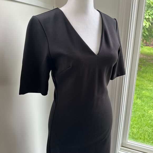 WHBM Aura Collection Black Sheath Sculpt Fitted Cocktail Career Dress Sz 2 - Picture 6 of 12